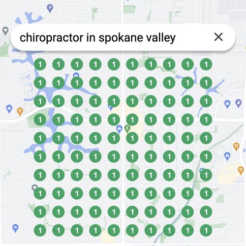 Leading Google Maps listing for spinal care in Spokane Valley