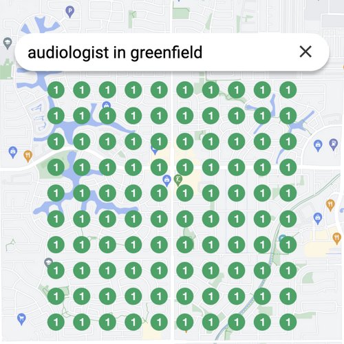 Ranking #1 as an audiologist in Greenfield on Google Maps